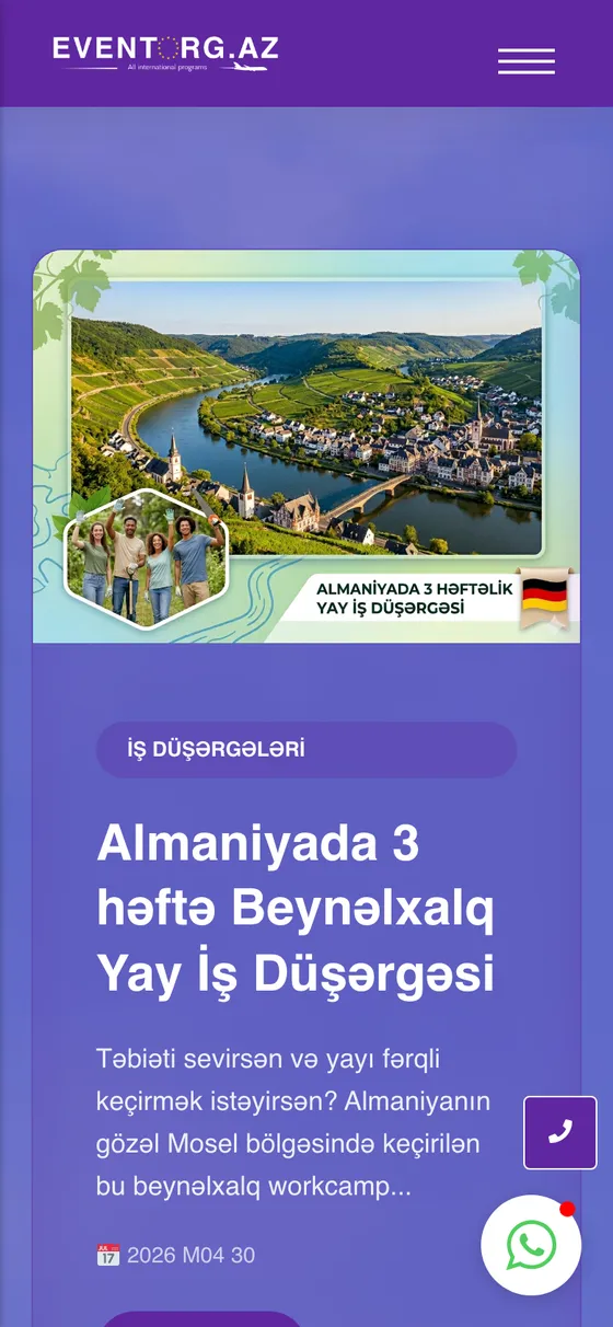 EventOrg.az mobil versiyası